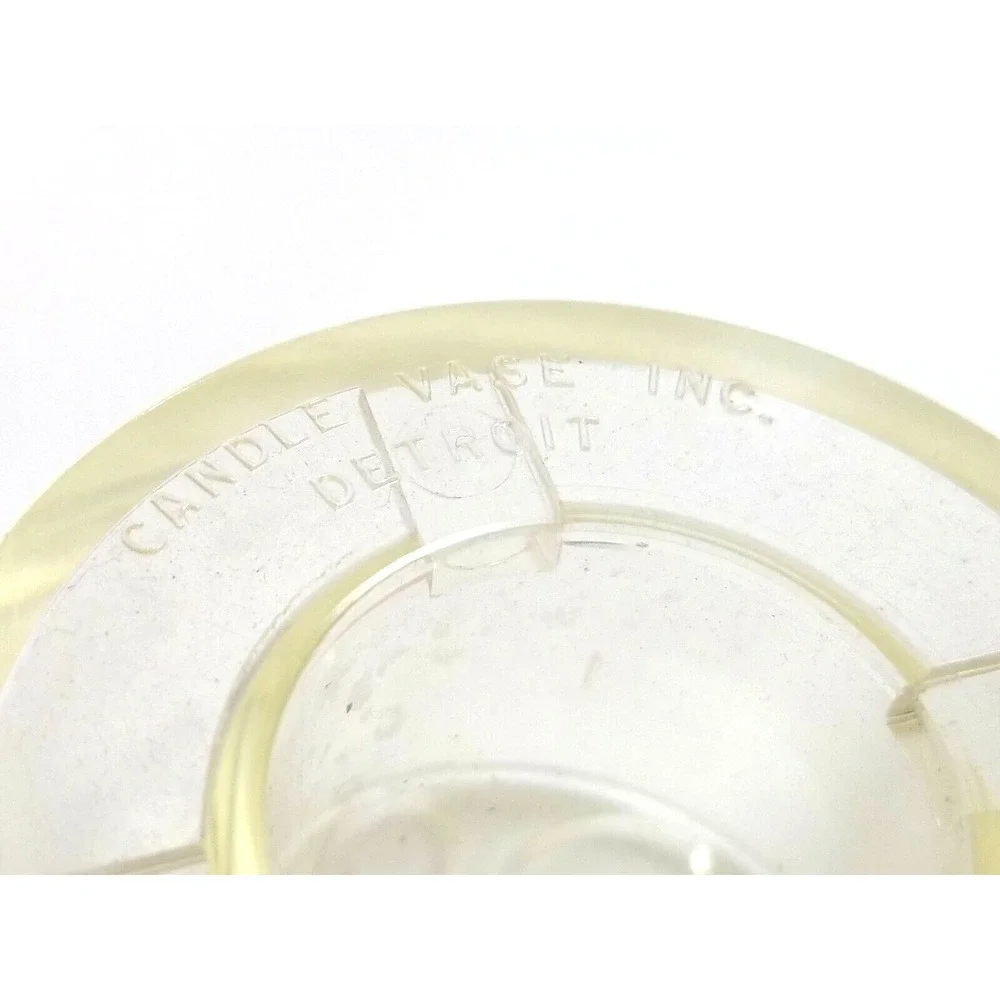 Vintage Flower Candle Vase with Original Box, Clear - Circa 1950's (Two in Pack)